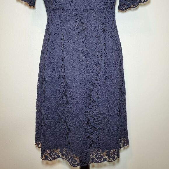 Madewell Magnolia Waisted Lace Mini Dress Navy Size 6 - Picture 4 of 12